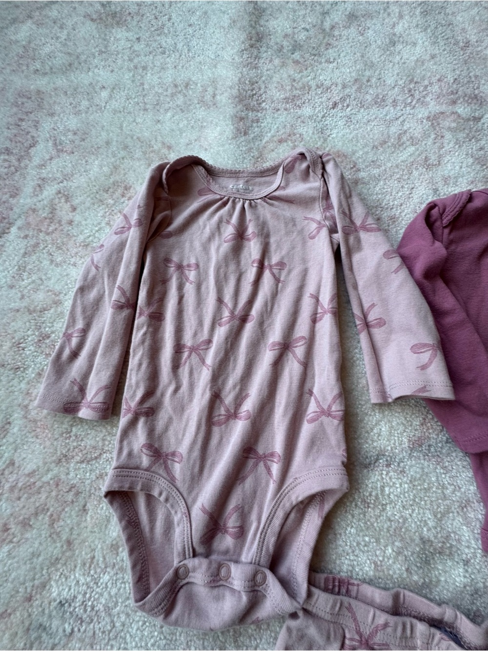 CARTERS— Girls Long Sleeve Bodysuit & Pants Bundle (18 Months) - Picture 2 of 4